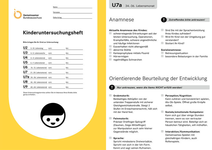 Gelbes Kinderuntersuchungsheft